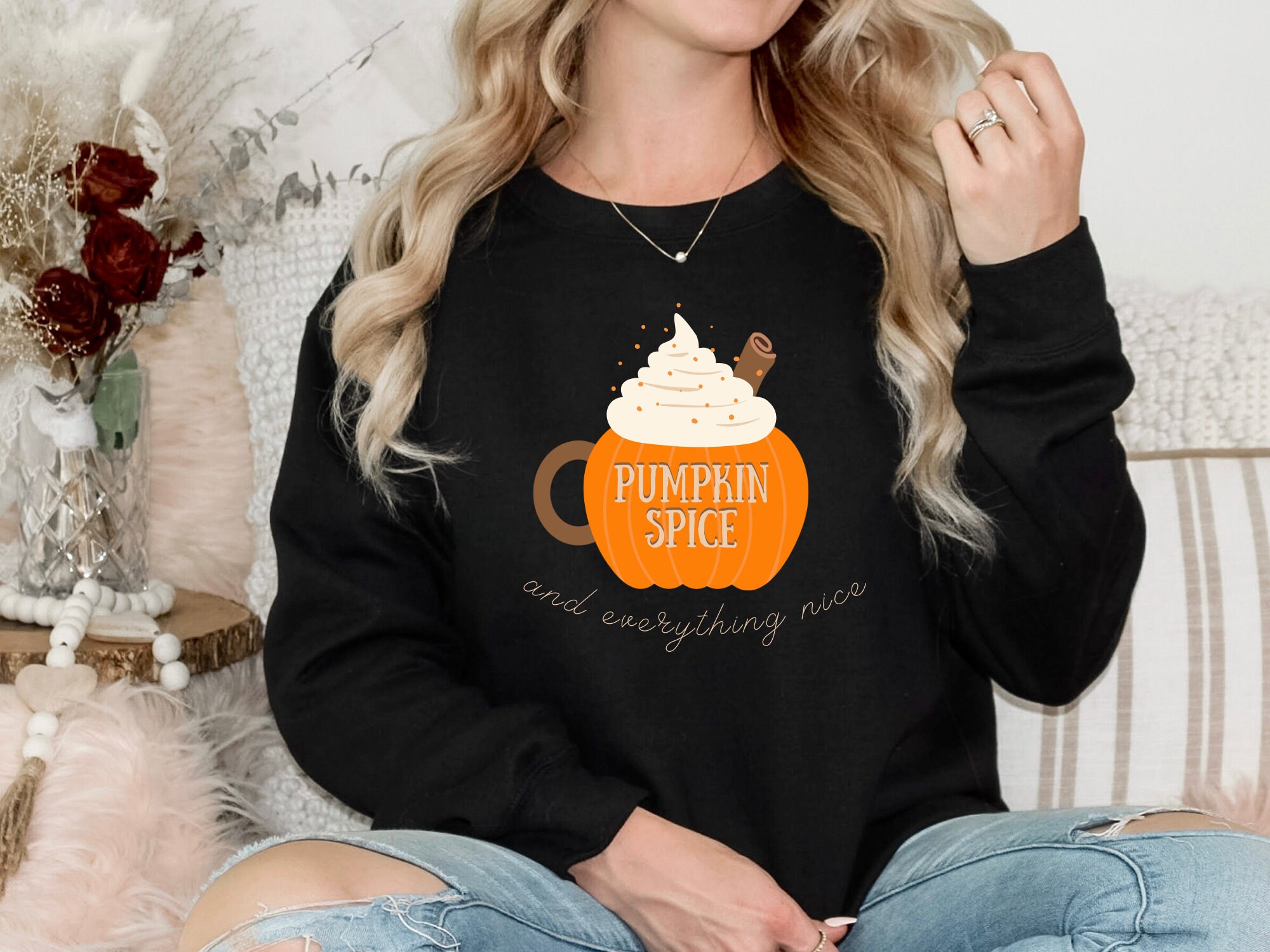 Discover Pumpkin Spice and Everything Nice Crewneck Sweatshirt