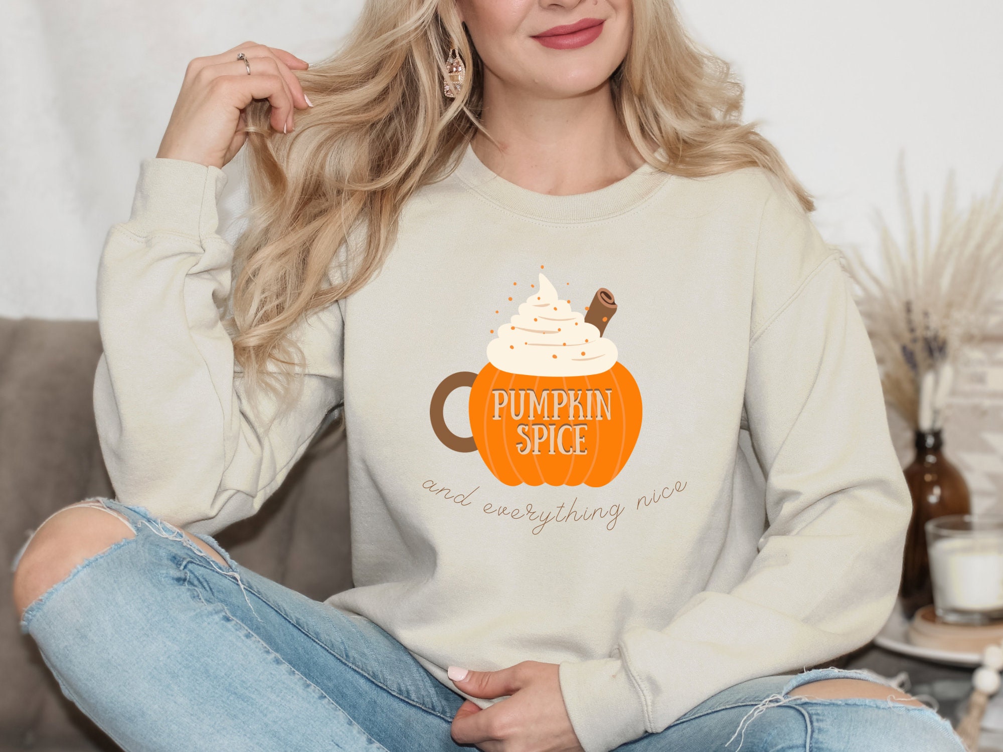 Discover Pumpkin Spice and Everything Nice Crewneck Sweatshirt