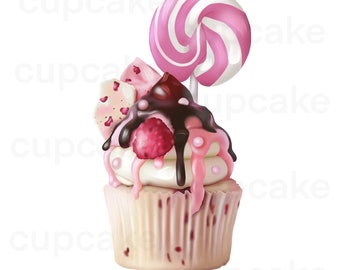 Cupcake, cupcake avec fond transparent, cupcake réaliste, dessin de cupcake