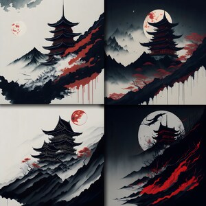 Japanese painting Style Illustrations