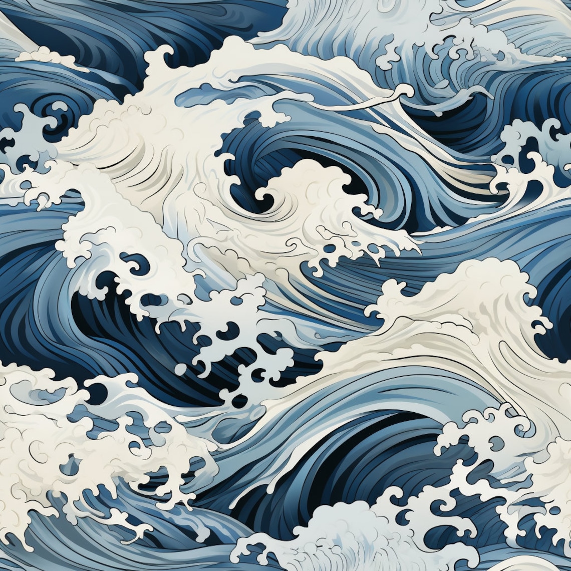 The Great Wave Patterns - Etsy
