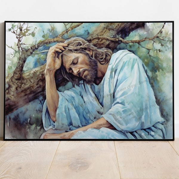 Jesus—What could have been done more to my vineyard? Jesus Christ art, AI Art, Digital Painting, Christian art, AI Digital Art Print.