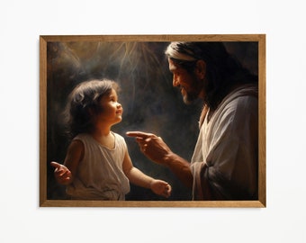 Jesus—you are a child of God, Jesus Christ art, AI Art, Digital Painting, Christian art, AI Digital Art Print.