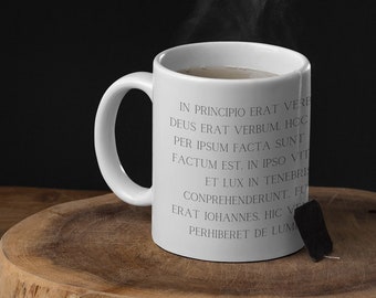 In principio Latein-Tasse, Bibelvers-Tasse für sie, klassische Gesprächszyklus-3-Tasse für christliche Homeschool-Mutter, John 1-Geschenk für ihn