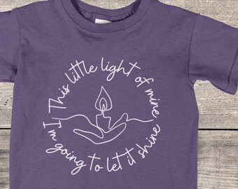 This Little Light of Mine, Christian kid tshirt, let it shine, christian gift, for girl, for boy, for kid, Christian song, Matthew 5
