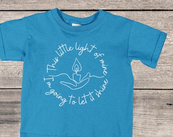 This Little Light of Mine, Christian kid tshirt, let it shine, christian gift, for girl, for boy, for kid, Christian song, Matthew 5