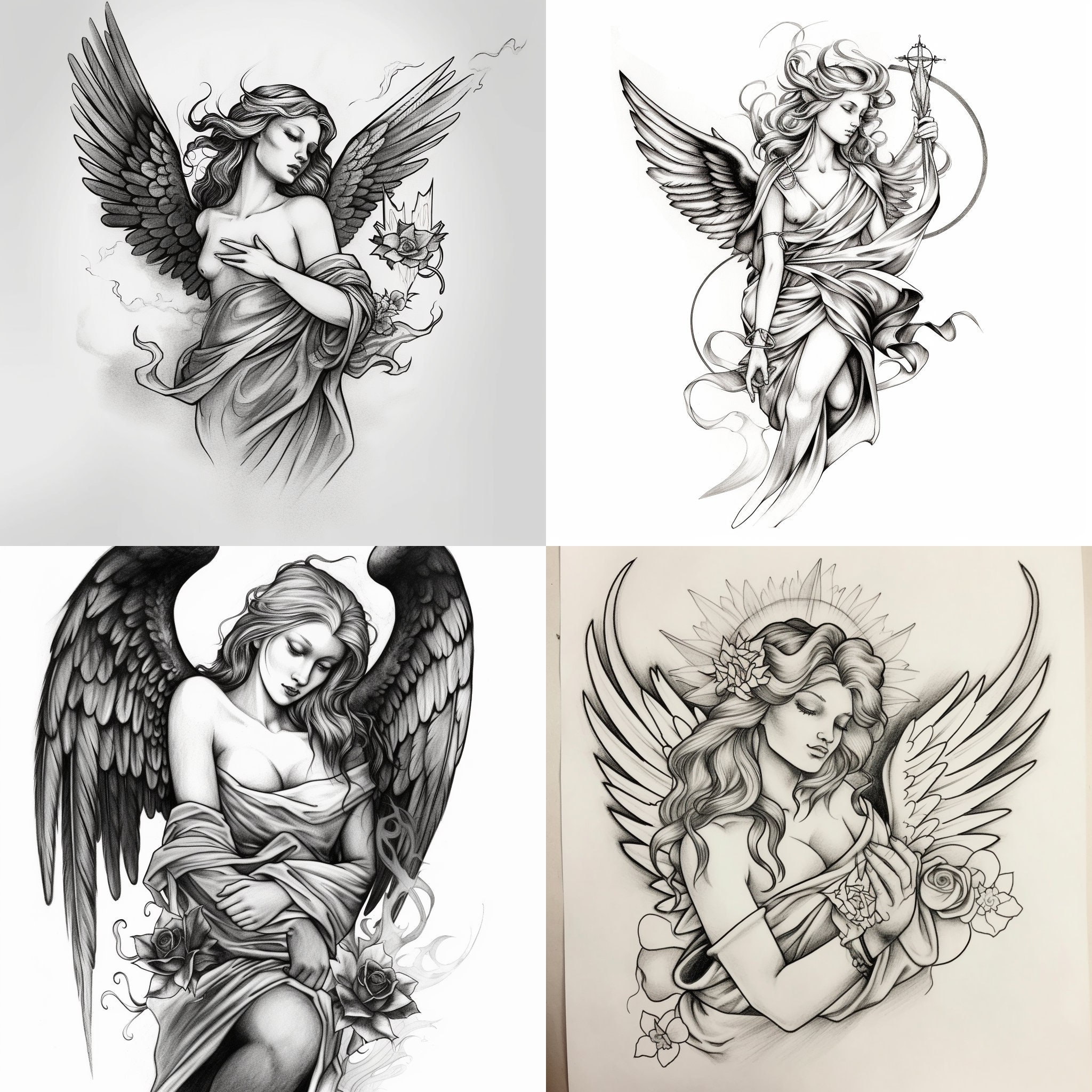 gothic angel tattoo designs