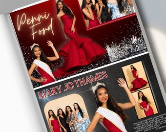 4 Colored Pageant 1/2 page Program Ads Template Editable