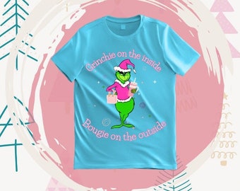 Grinchie on the inside- Bougie Christmas Grinch Holidays Pink - SVG Design