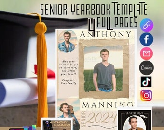 Senior Yearbook Ad Template, Full Page, Canva Editable (PDF)