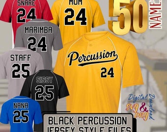 Percussion Jersey SVG, PNG, Customizable Names (Digital Download)