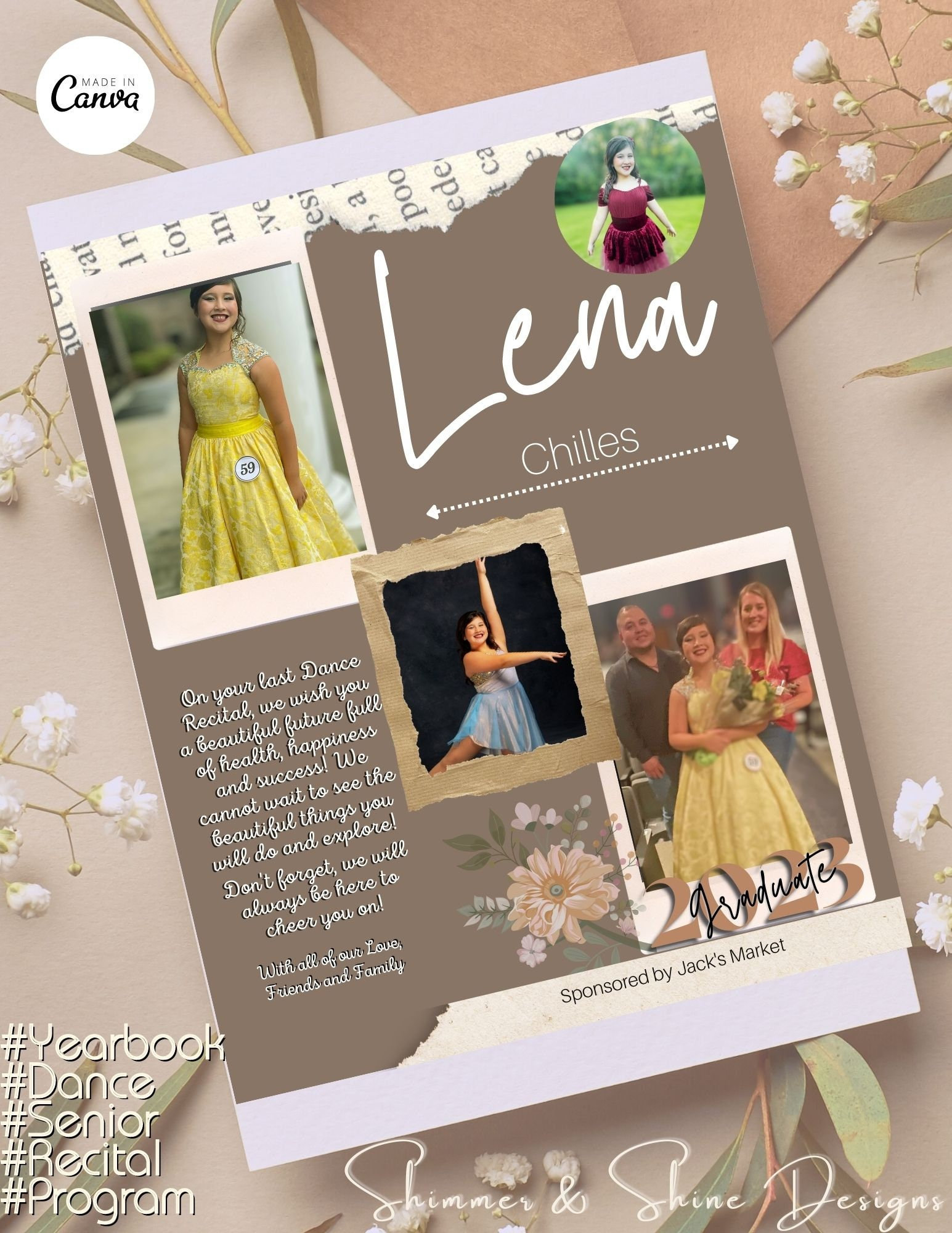 4 Colored Program Ad Templates Personalized - Etsy