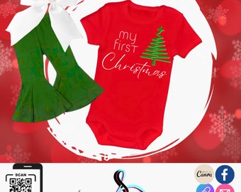 My First Christmas - Baby Holidays Infant onsie SVG Design