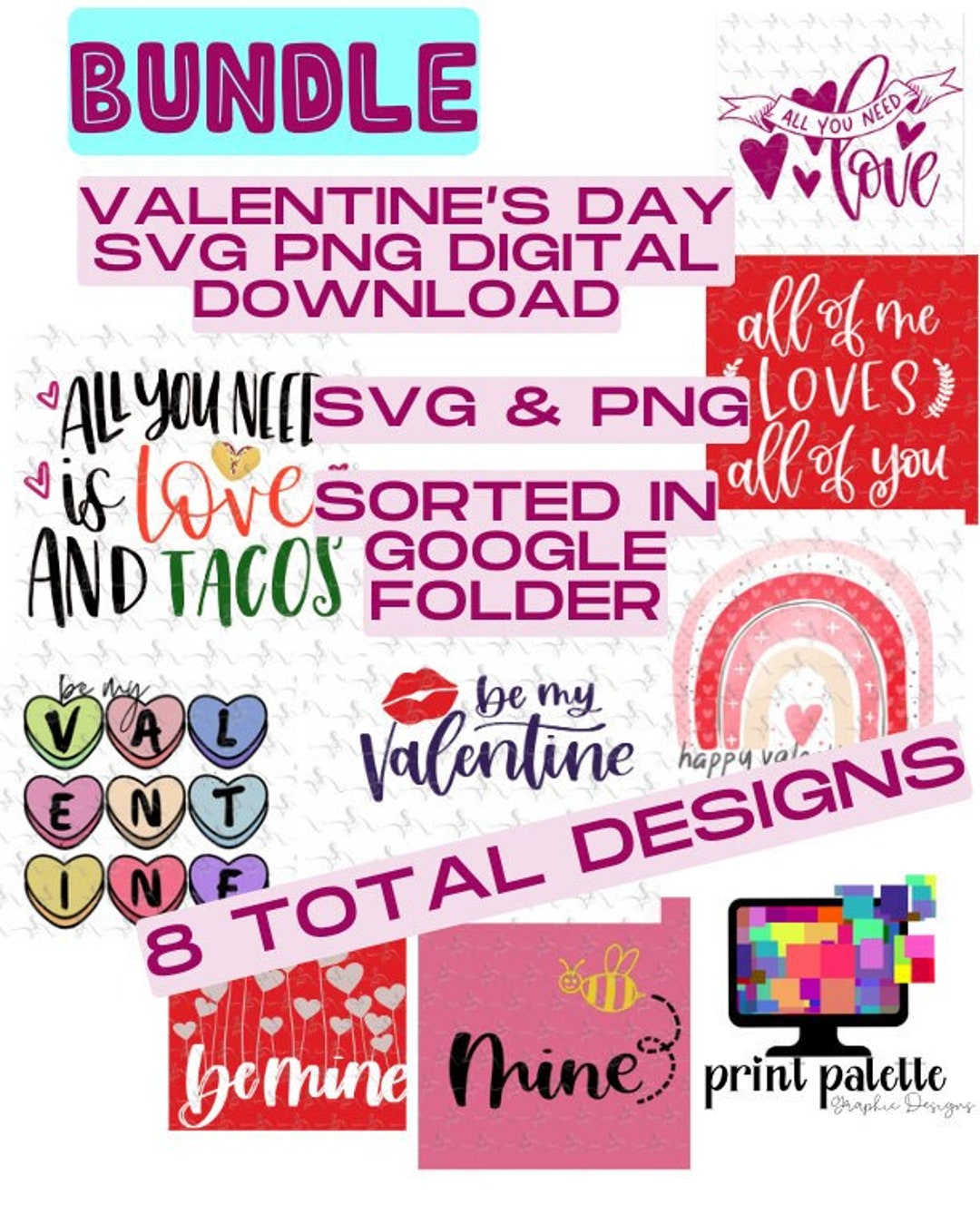 BUNDLE***** Valentines Days Designs SVG PNG Cricut Silhouette Images ...