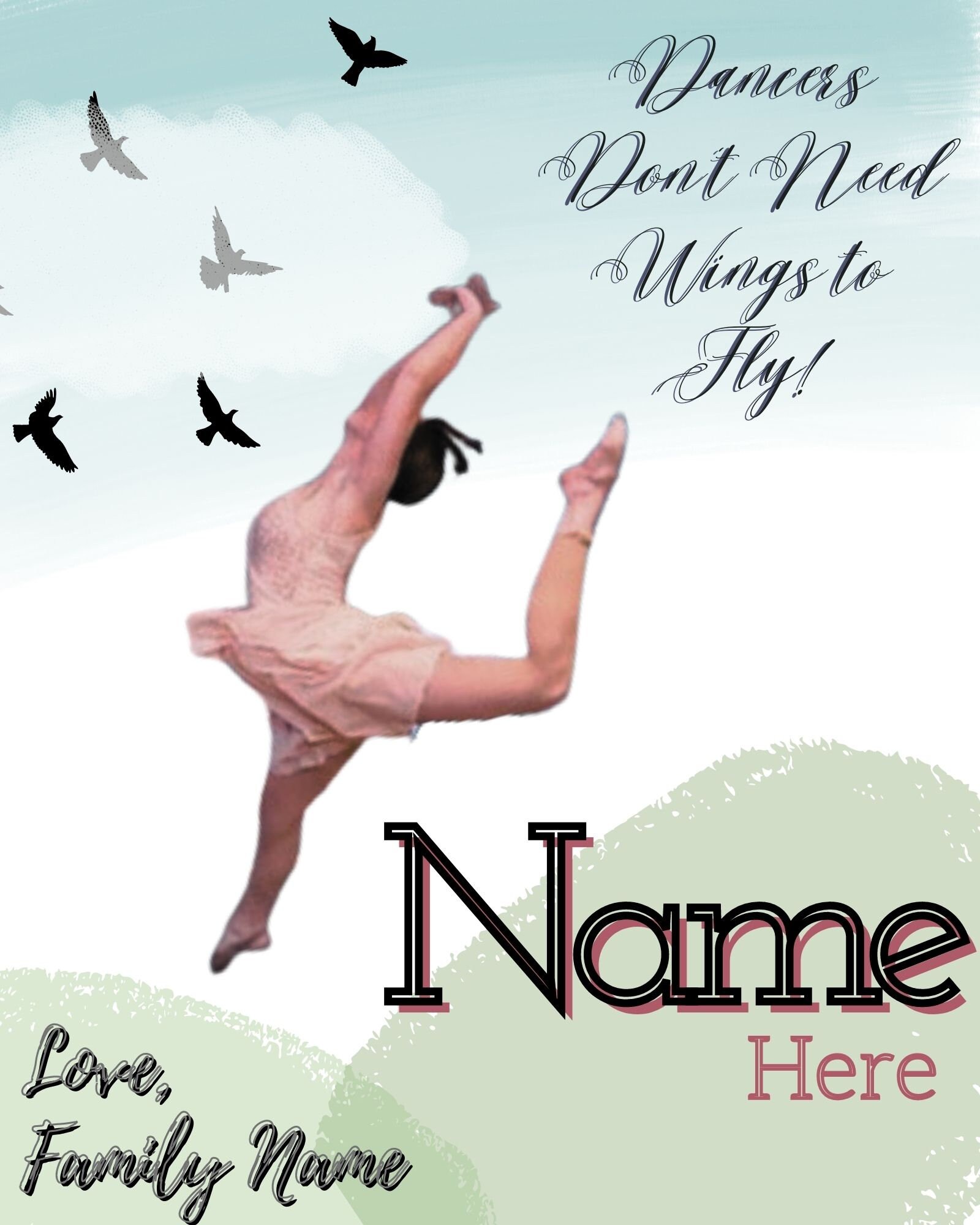 4 Colored Program Ad Templates Personalized - Etsy