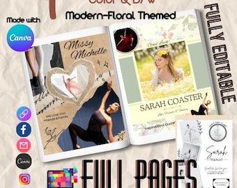 Dance Recital Program Template – Modern Floral, Canva Editable (Digital Download)