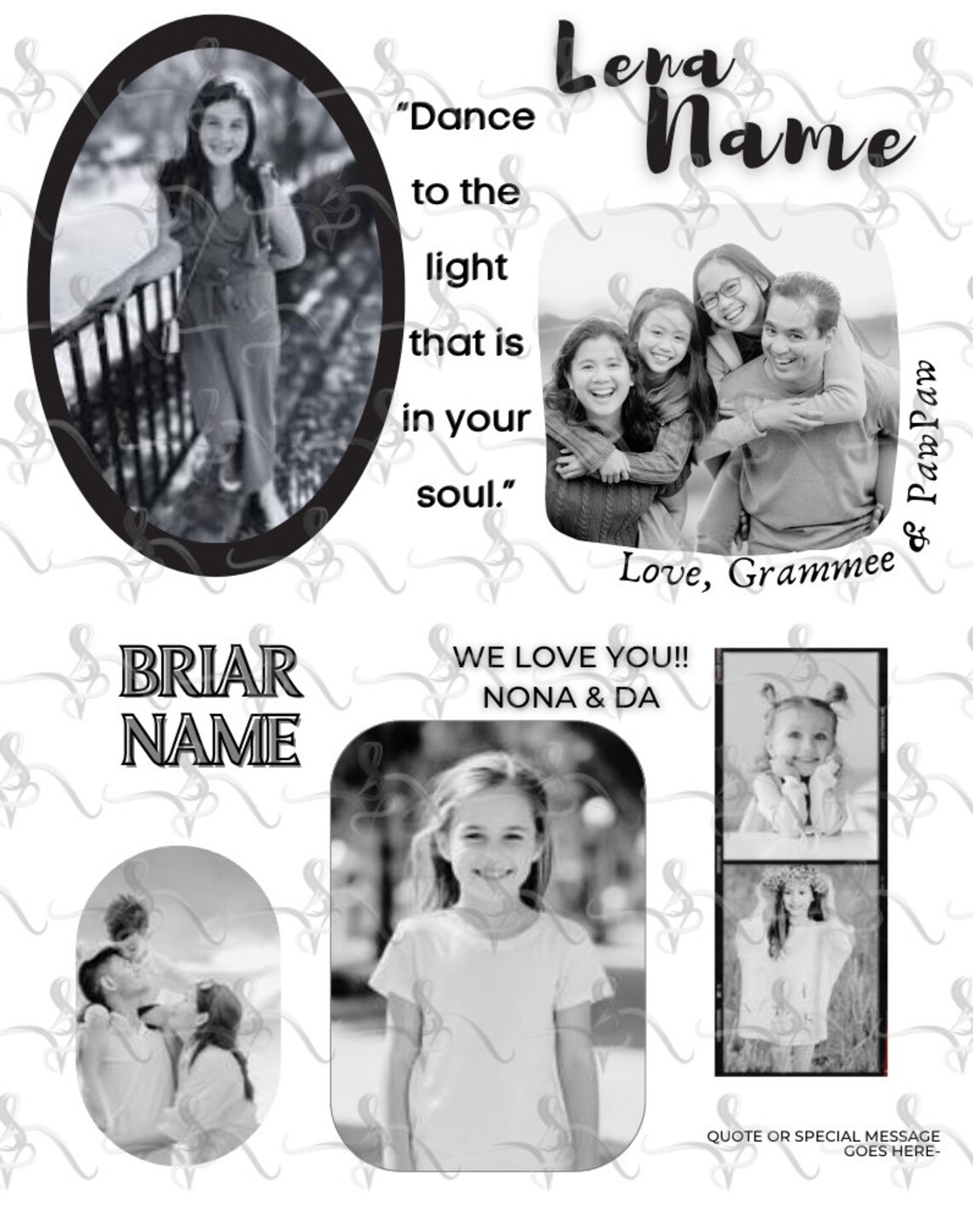 Recital Program Ad Template - Black & White, Editable Canva (10 Half ...