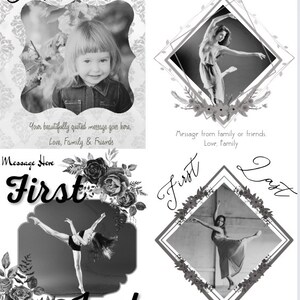 8 ONE FOURTH 1/4 Page Floral Themed Color Templates for Program Ad ...