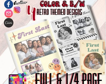 Retro Recital Program Ad Templates – Canva Editable (Digital)