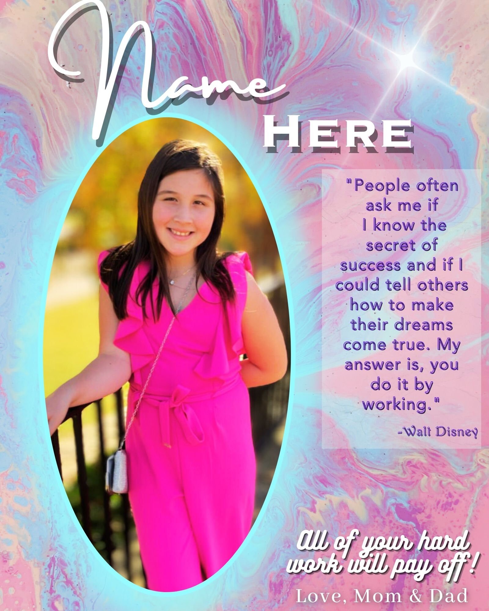 4 Colored Program Ad Templates Personalized - Etsy