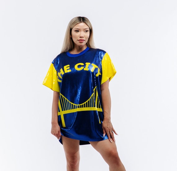Sequin Golden State Basketball Jersey Dress Etsy UK