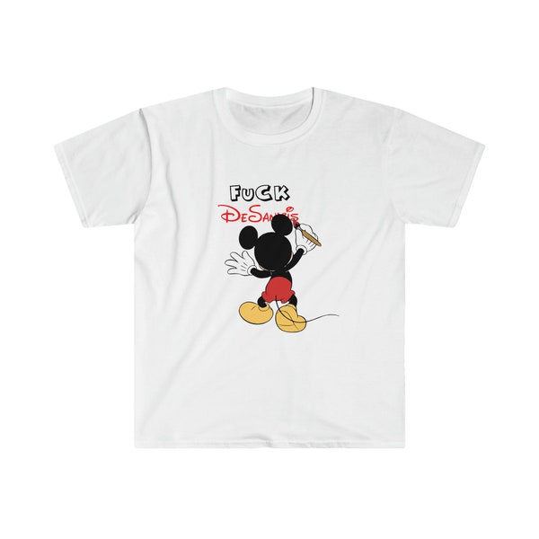 Funny - F*ck Desantis - Mickey Mouse - Disney - Unique Graphic Tee - Political Humor - Unisex Cotton Shirt - Florida Politics