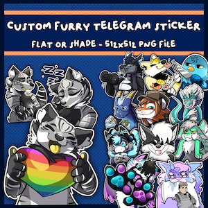 telegramstickers - aangepaste harige sticker voor Telegram, op bestelling gemaakte harige emotes digitale stickers fursona-pakket - Telegram digitale sticker