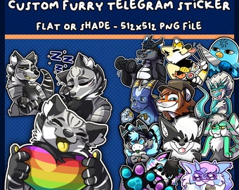 telegram stickers - custom furry sticker for Telegram, made-to-order furry emotes digital stickers fursona pack - Telegram Digital Sticker