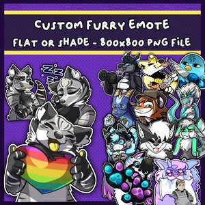 Twitch emotes - custom furry emotes for Discord / Twitch, made-to-order furry emotes digital stickers fursona Streaming Digital Sticker YCH