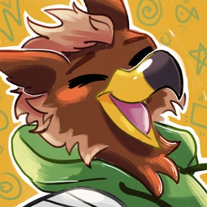 custom furry art commission personalized profile picture icon fursona original character digital art : Cute Custom Furry Art image 7