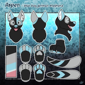 Custom Partial Fursuit Reference Sheet Commission Personalized Partial ...