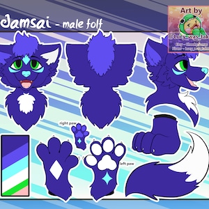 Custom Partial Fursuit Reference Sheet Commission Personalized Partial ...