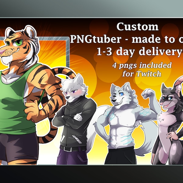 furry CUSTOM PNGtuber twitch - made-to-order PNGtuber animation Twitch streaming original twitch assets twitch overlay furry fandom