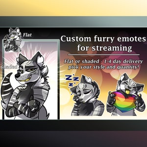 Twitch emotes - custom furry emotes for Discord / Twitch, made-to-order furry emotes digital stickers fursona Streaming Digital Sticker YCH