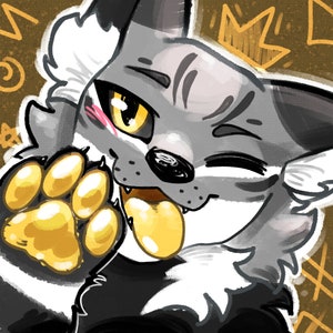 custom furry art commission personalized profile picture icon fursona original character digital art : Cute Custom Furry Art image 1