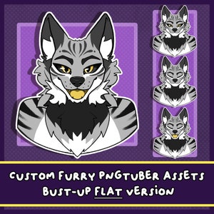 PNGtuber CUSTOM furry - made-to-order FLAT bust PNG character animation compatible with Veadotube mini Twitch streaming original twitch