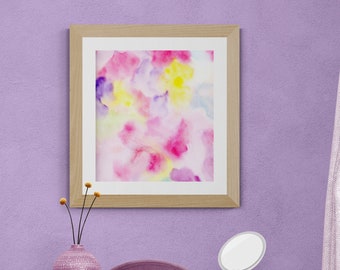 Pink Watercolor Print, Pretty Artwork for Girls Dorm Room College, Abstract Painting, Pastel Home Decor, Girly Wall Art, Instant Download