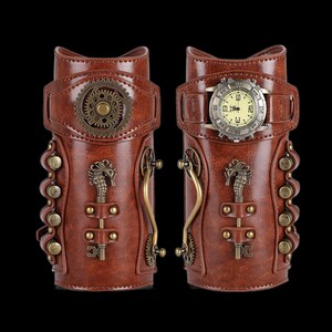 2pcs Leather Gauntlet Wristband Punk Bracer Leather Arm Guards Gauntlet  Viking Runic Compass Embossed Arm Bracers Medieval