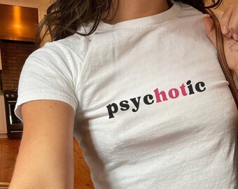psycHOTic Y2K Baby Tee Pride Y2K Clowncore Baby Tee lgbt Queer Shirt Bisexual Pride Shirt Pansexual, Y2K Baby Tee, Y2K Slogan Baby Tee