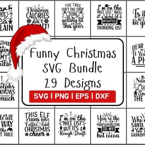 Lustiges Weihnachten PNG svg Bundle, Weihnachtsverzierung SVG, Weihnachts Zitate SVG, svg für Cricut, Santa svg, Winter svg Bundle, Weihnachtszitat