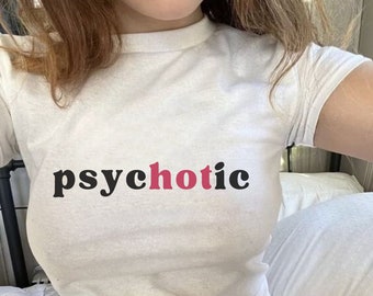 Psychotic Baby Tee y2k, Cute Baby Tee, Coquette Bow Tee, y2k Baby Tee, 90s Baby Tee, y2k Clothing
