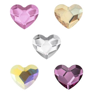 Hjärtformade tandstenar 10-pack – Kristaller och färgglada tandstenar – Platta tandstenar – Smile Bling, pysselmaterial