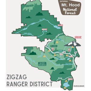 Mt. Hood National Forest Map - Etsy