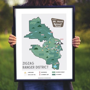 Mt. Hood National Forest Map - Etsy