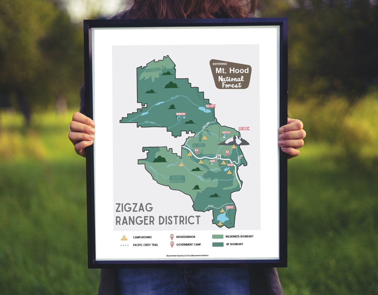 Mt. Hood National Forest Map - Etsy