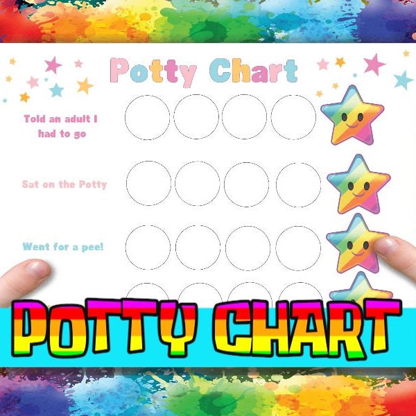 Kids Potty Toilet Training Chart Editable Printable | Print At Home | Fillable On Phone, Tablet & Any Device | Instant Digital Download
