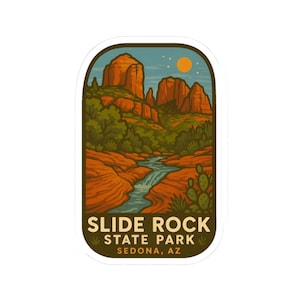 Slide Rock State Park Sedona Kiss-Cut Stickers, Nature Decals, Adventure Stickers, Laptop Stickers, Outdoor Decor