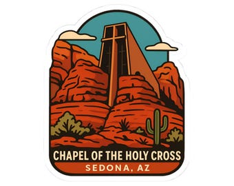 Sedona Chapel of the Holy Cross Sticker, Nature Adventure Decor