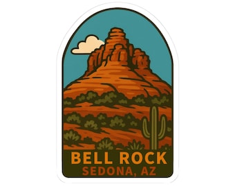 Bell Rock Sedona AZ Sticker | Vintage Travel, Arizona Decor