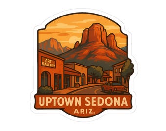 Uptown Sedona Sticker, Arizona Travel Decal